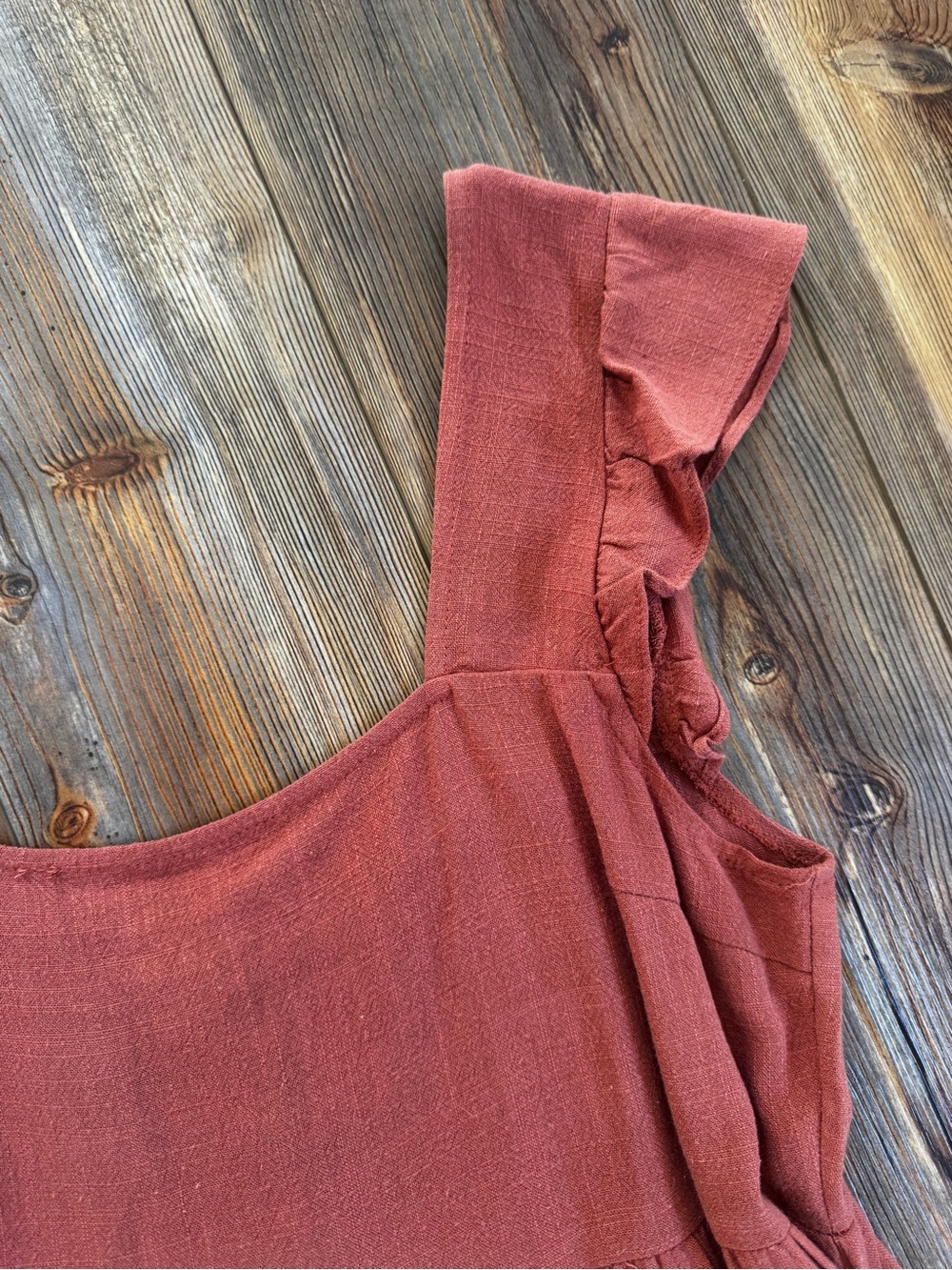 Wishlist Apparel - small - Rust Ruffled Strap Sundress - Picture 2 of 7